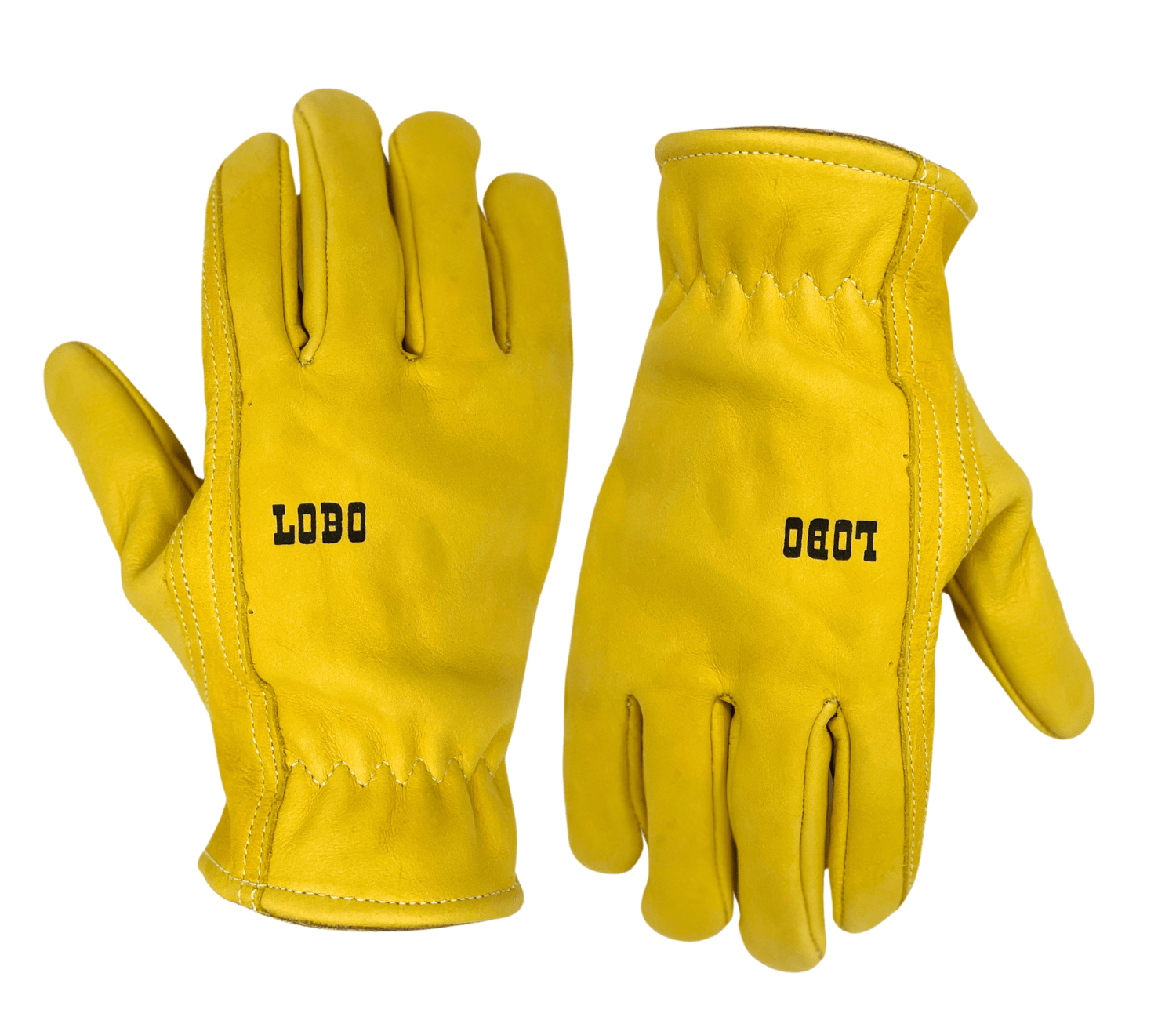 Guantes de Conductor de Cuero Amarillo (Lobo) - Cuero Vaqueta