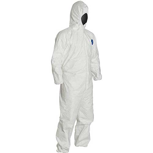 DuPont Tyvek TY127S Disposable Elastic Wrist, Ankle & Hood White Tyvek Coverall Suite