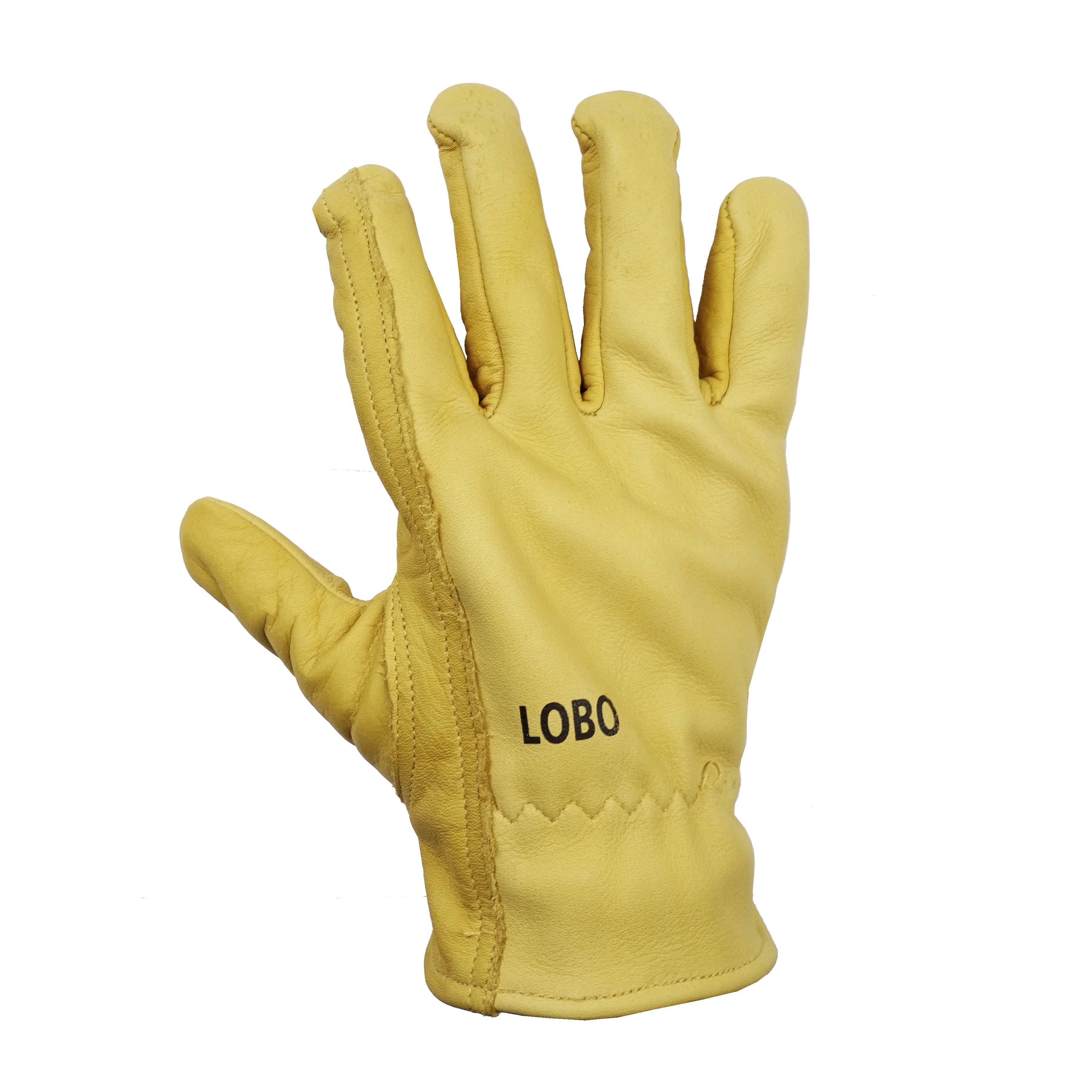 Yellow Leather Driver Gloves (Lobo) - Cowhide Leather