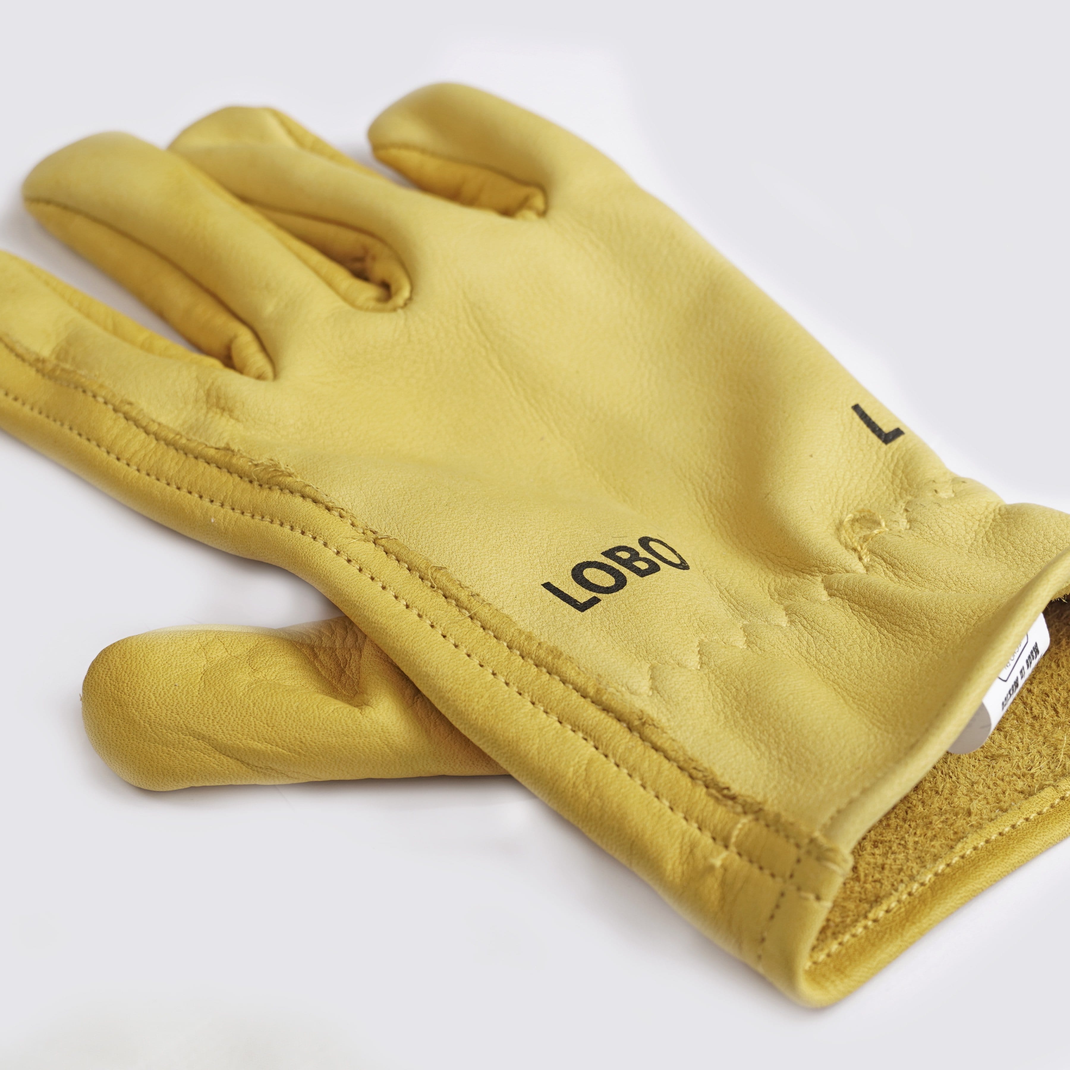 Yellow Leather Driver Gloves (Lobo) - Cowhide Leather