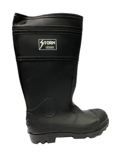 pvc 16" rain boots black