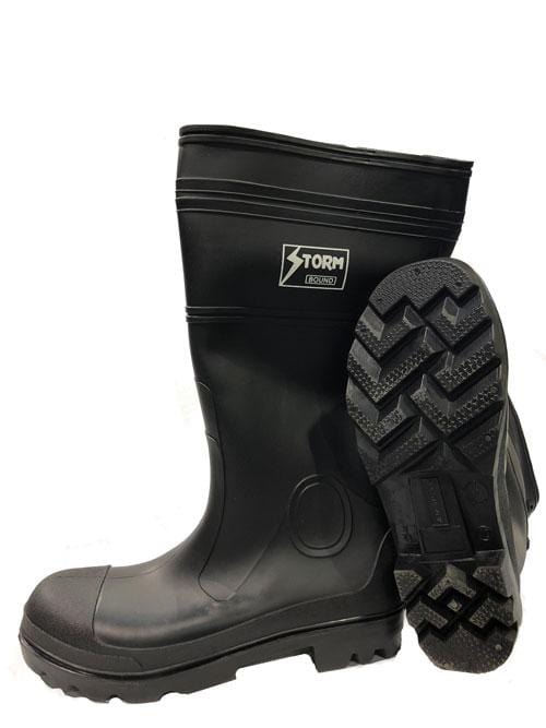 boots 16" plain toe pvc black